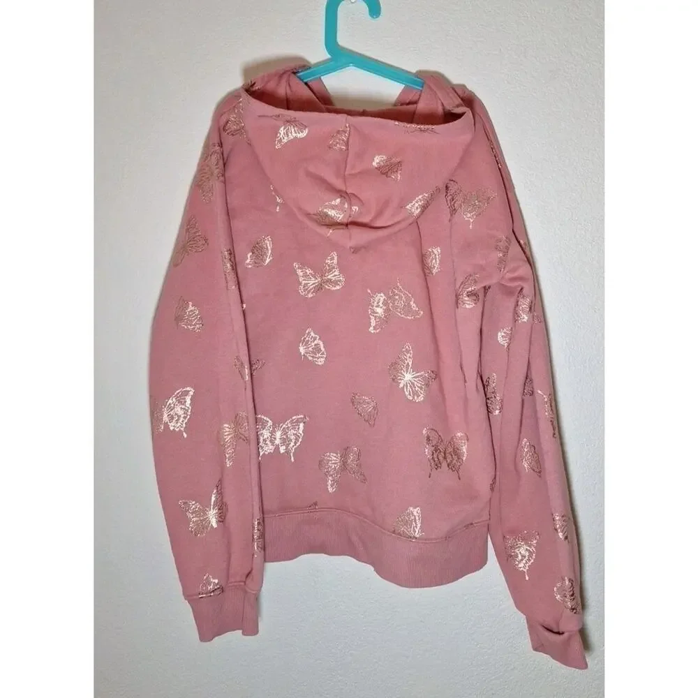 Pink Hoodie with Gold Butterfly Design So Good For Life - The Favorite Hoodie XL